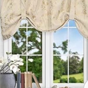 Valances Simple Comfort Meadow Textured Open Floral Pattern 2 Valances 50”Wx22”L